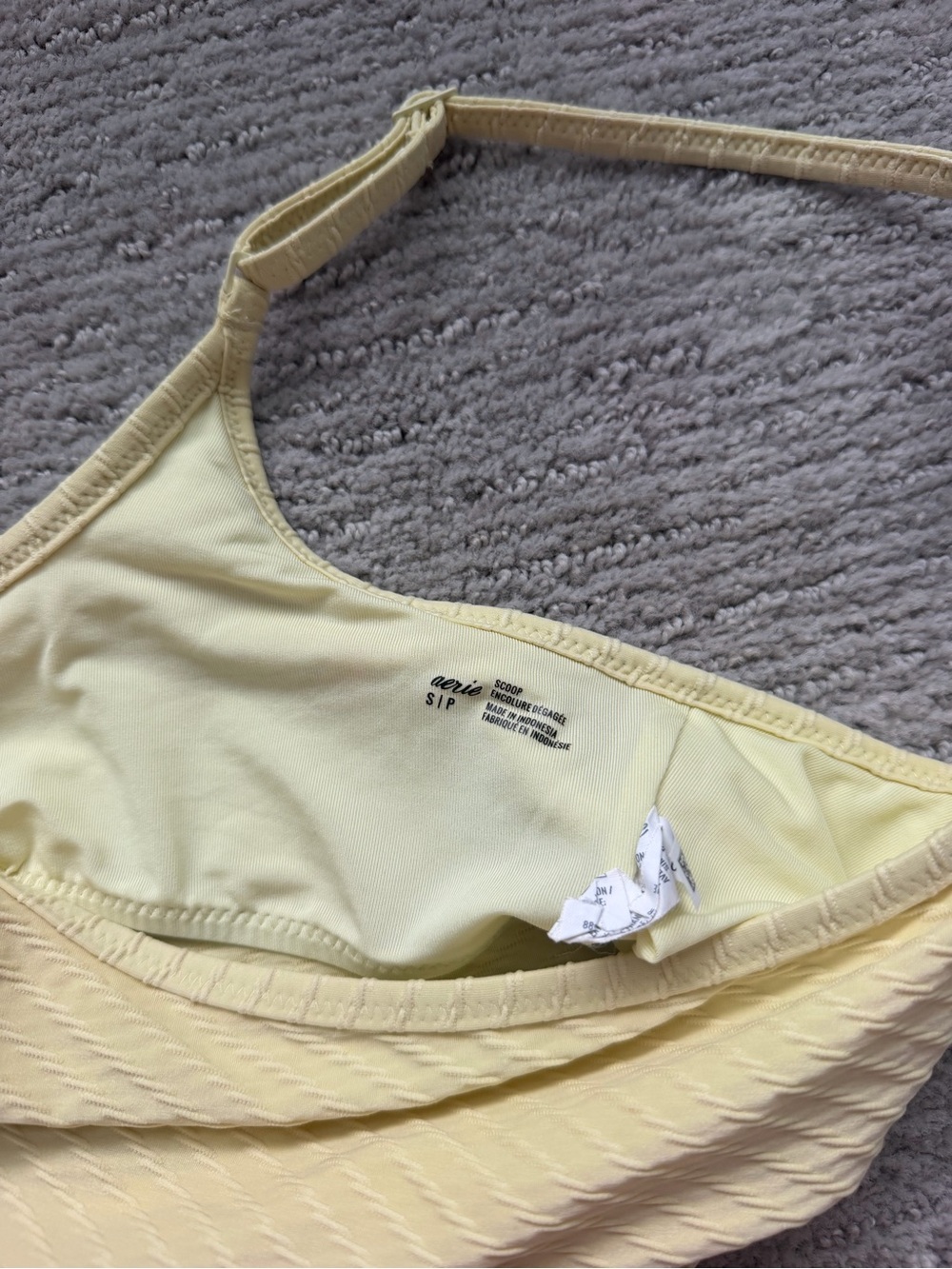 Yellow Ribbed Bikini Top - Picture 3 of 5